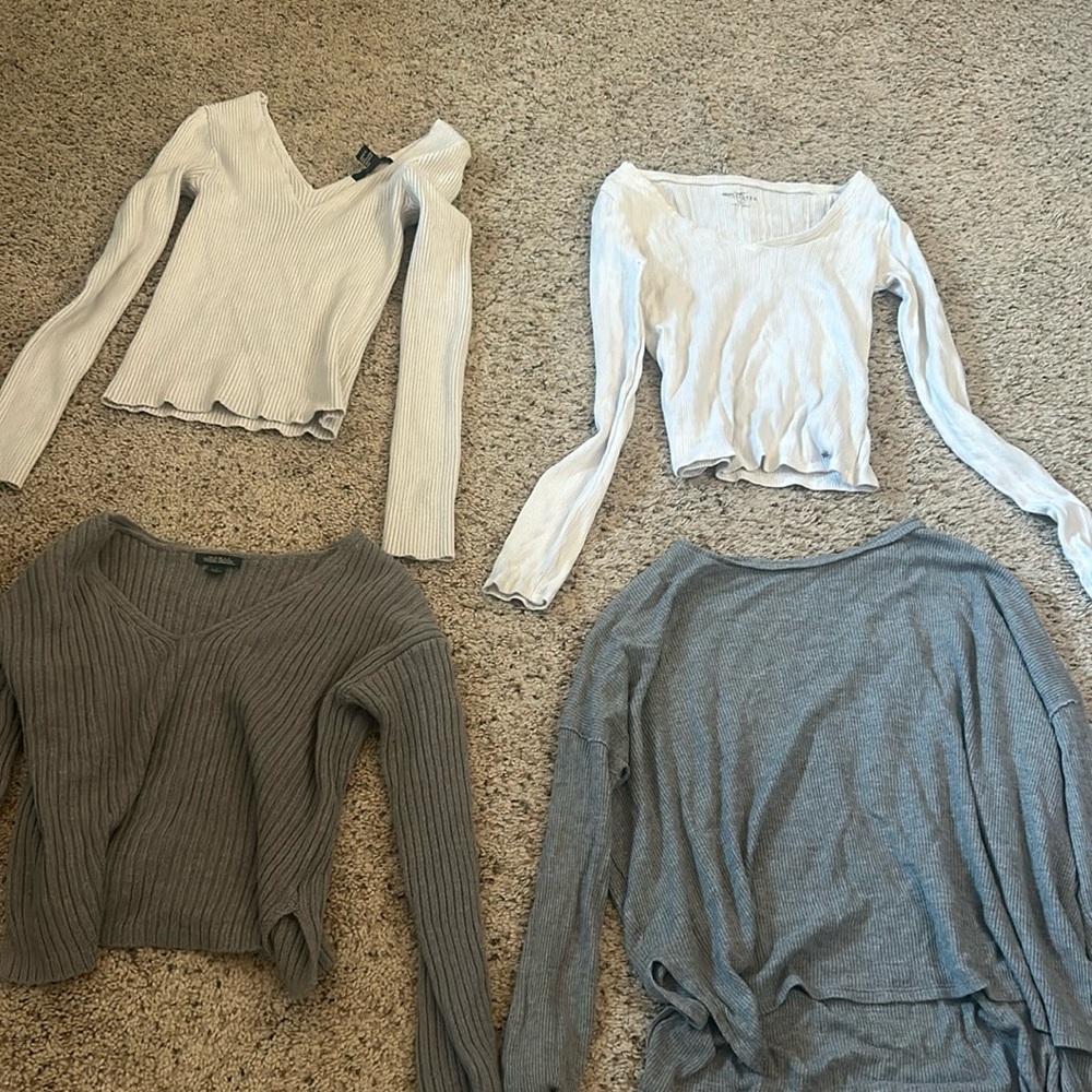 Two long sleeve tops and two sweaters